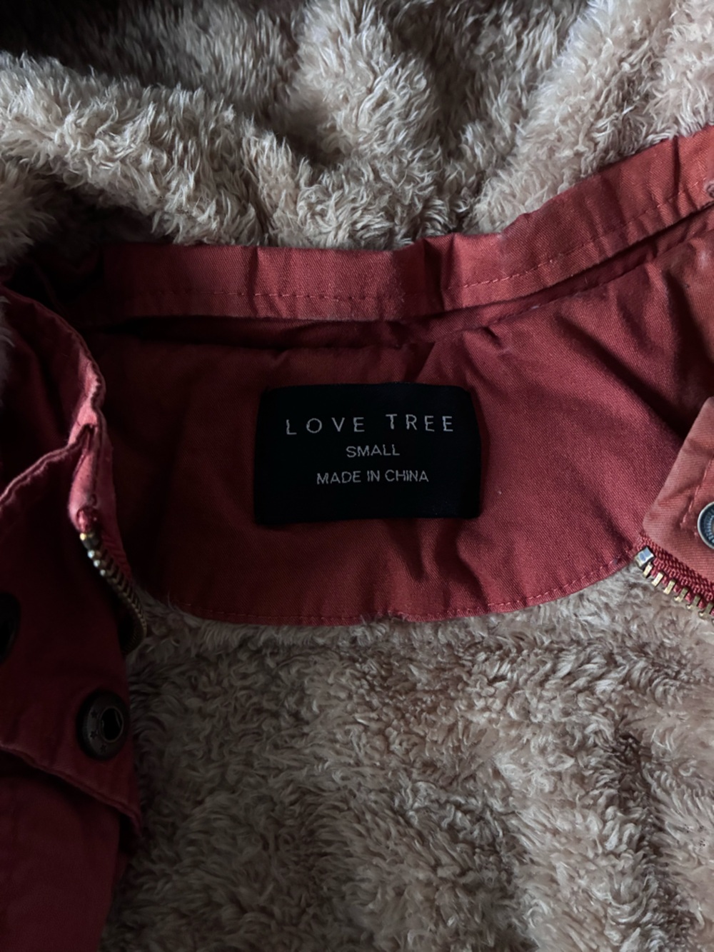 Love Tree Rust Red Lined Jacket - Picture 5 of 9